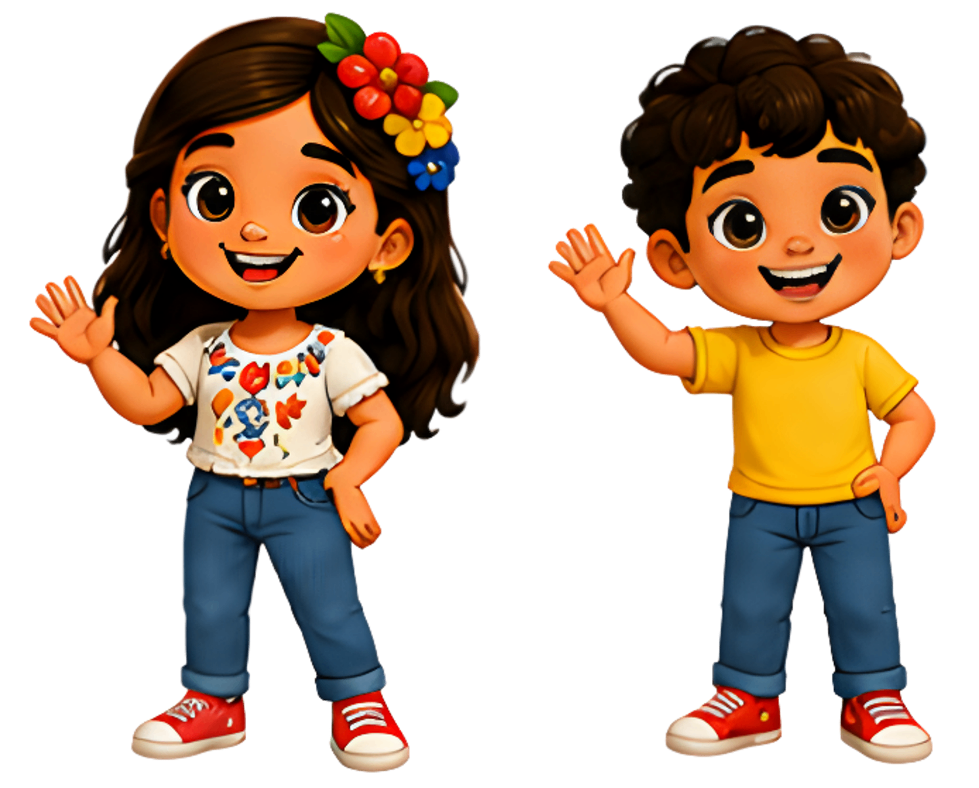 Mia y Santi, los personajes de Pequeños Venezolanos